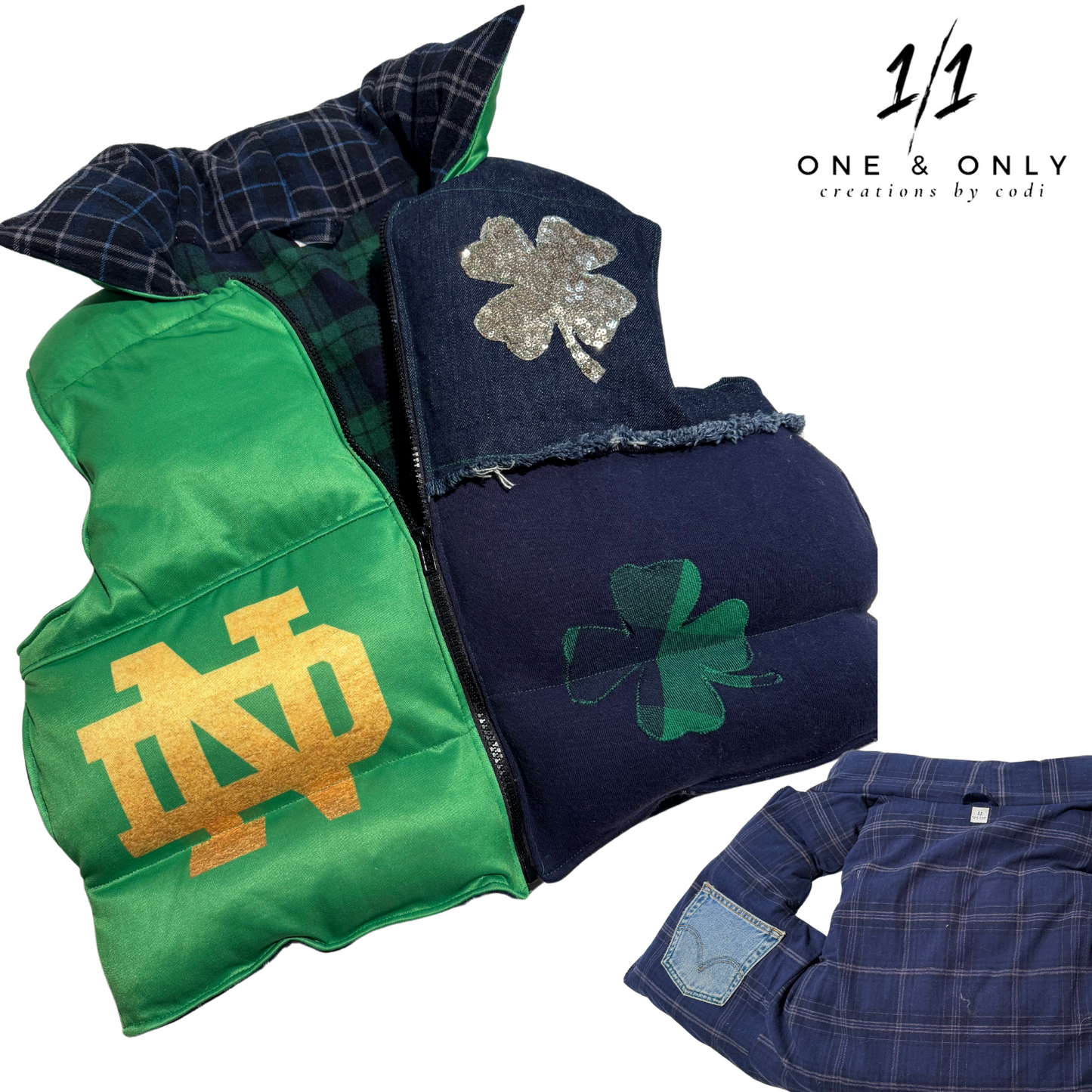 Notre Dame-Inspired Custom Puffer Vests (Size Large)