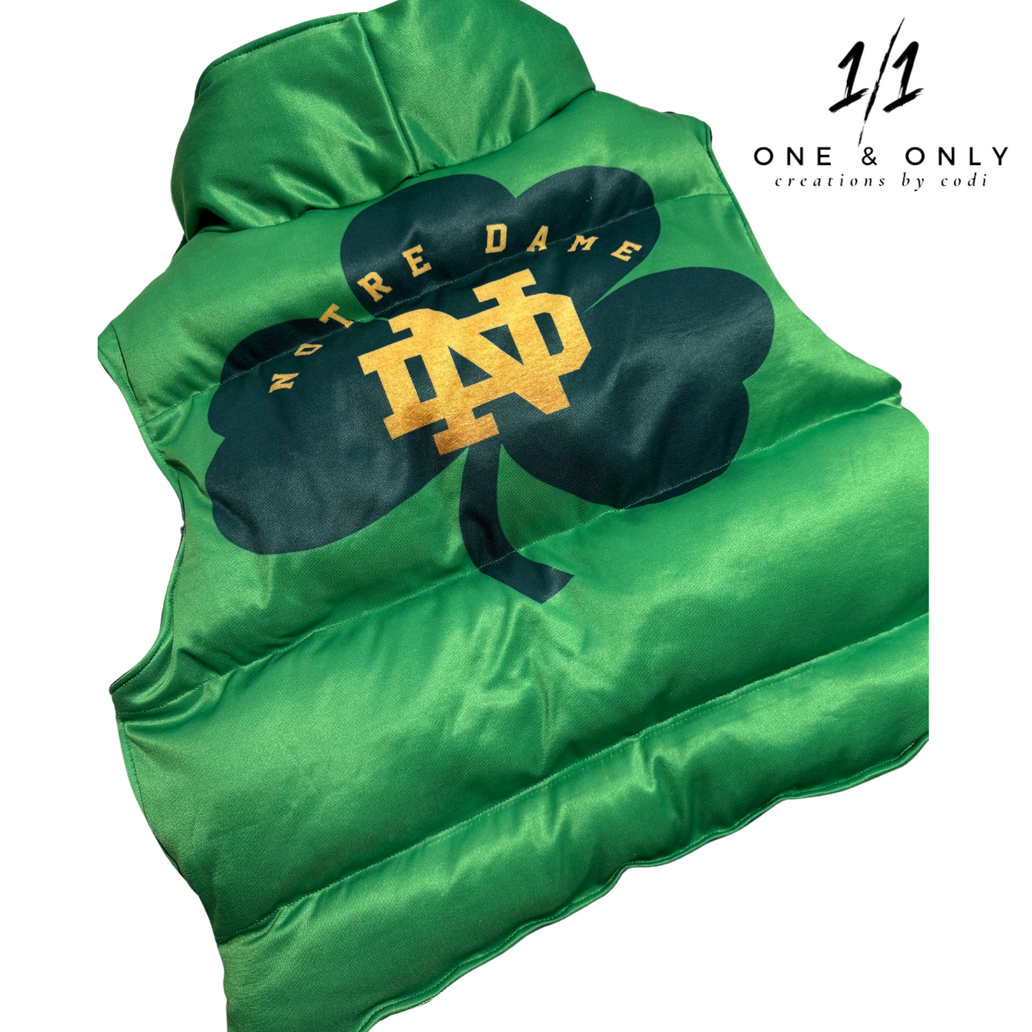 Notre Dame-Inspired Custom Puffer Vests (Size Large)