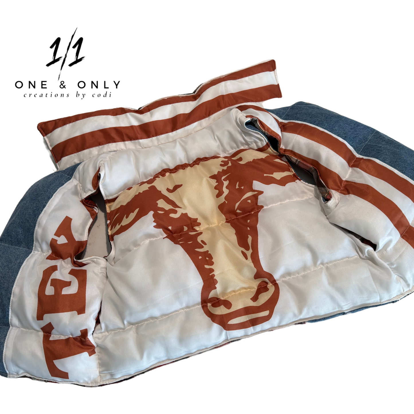Upcycled Texas Longhorns Puffer Vest - Size Small